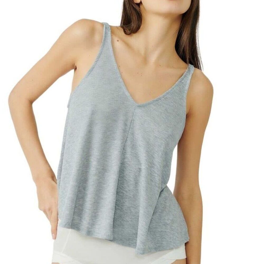 Free People Women’s Dani Tank Top – Slouchy Fit, Grey, Size M (8–10)